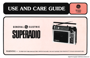 GE Superadio Operating Instructions
